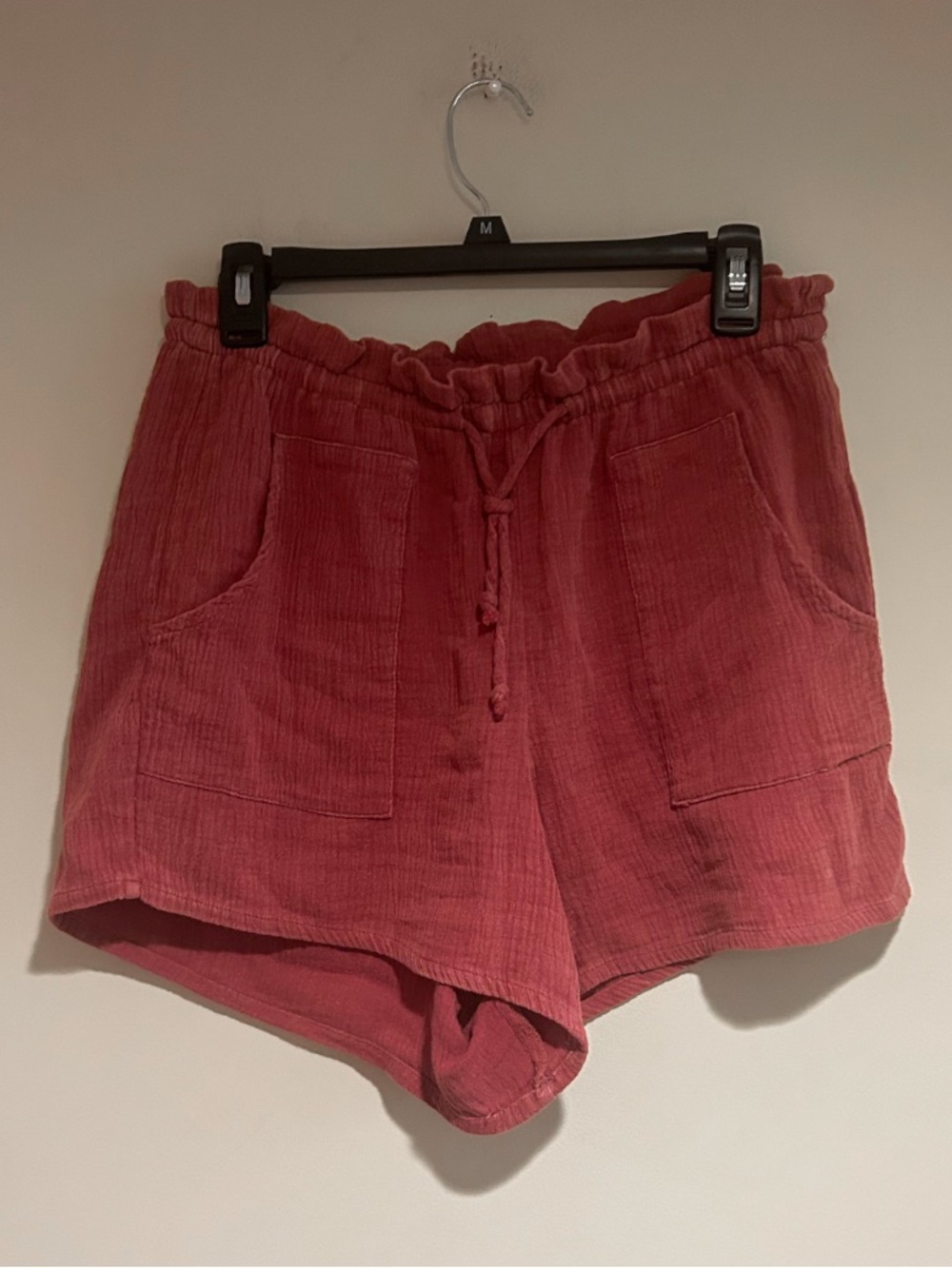 Hem & Thread Dusty Rust Red Gauzy Shorts Sz Med